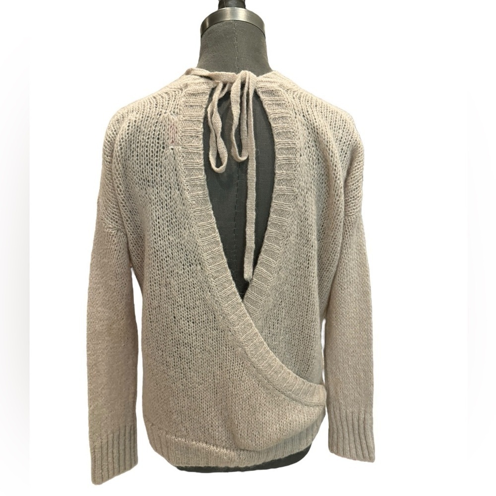 Scandal Mohair Wool Blend Cross Tie Back Sweater M